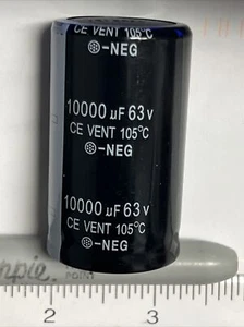Electrolytic Capacitor, 10,000 uF, 63 V - Shipped from USA- Great deal ! - Picture 1 of 4