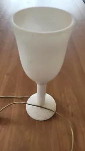 Alabaster Tischlampe, Nachttischlampe, Lampe, ca .33,5 cm, cremeweiß - Bild 1 von 4