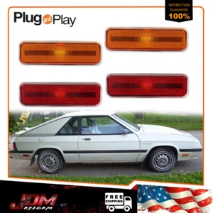 Front Amber+Rear Red Side Marker Lights For 72-74 Plymouth Barracuda & Satellite - Picture 1 of 9