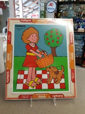 Playskool Easy Puzzle Real Woodboard VTG 1980 "Picnic" Sealed! NOS - Image 1 of 4
