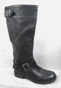 NEW Arturo Chiang Womens Ella Black Leather Riding Western Knee Boots size 6.5 M - Picture 1 of 10