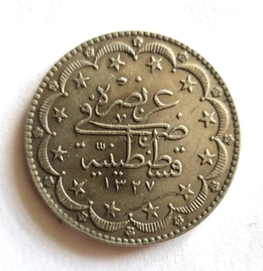 Moneda de Plata Turquía 1911-1327 20 Kurush Alta Guardia - UNC - Imagen 1 de 2