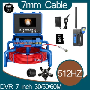 Cámara de inspección de tuberías de alcantarillado con cable de 7 mm con contador medidor autonivelante 512HZ - Imagen 1 de 23