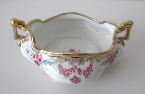 Nippon Noritake 7" Bowl Hand Painted Floral Gold 2-Handles Nuts Candy Vtg  AZ36 - Picture 1 of 12