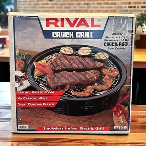 Griglia elettrica da interno senza fumo vintage Rival Crock Grill 5730 B SCATOLA APERTA - Foto 1 di 17
