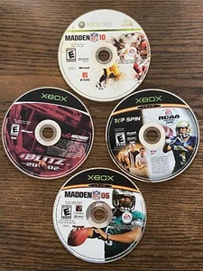 Lot of 4 X Box Football games- Madden 06, Blitz 2002, NCAA 2005, Madden 10 - Picture 1 of 12