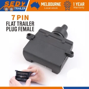 7 Pin Female Flat Trailer Plug Rectangle Connector Caravan Boat Trailer Parts - Picture 1 of 4