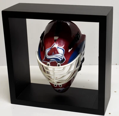 Vintage Riddell Mini Goalie Mask NHL Hockey Colorado Avalanche With Frame - Image 1 of 4