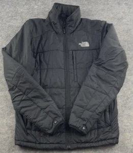 North Face Primaloft Mens Small Puffer Jacket Coat Quilted Black Zip - Picture 1 of 8