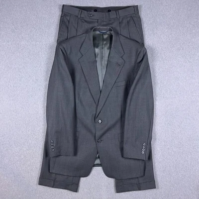 VTG Burberrys Suit Mens 42R / 36x31 Dark Gray Pure Wool 2 Piece - Image 1 of 4