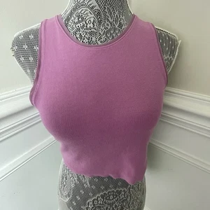 Zara Damen Lila Ärmellos Lavendel Crop Top Gr. L - Bild 1 von 4