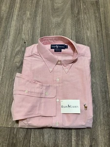 *NWT- POLO RALPH LAUREN Mens Classic Oxford Button Down Long Sleeve Shirt - PINK - Picture 1 of 5