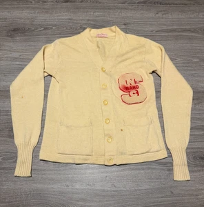 Cárdigan suéter vintage años 50 Letterman North Carolina State College talla 40 S - Imagen 1 de 9
