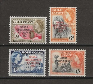 Ghana 1957-58 Sc# 5/10 Independencia Isabel Oro Costo 4 sellos MNH - Imagen 1 de 1