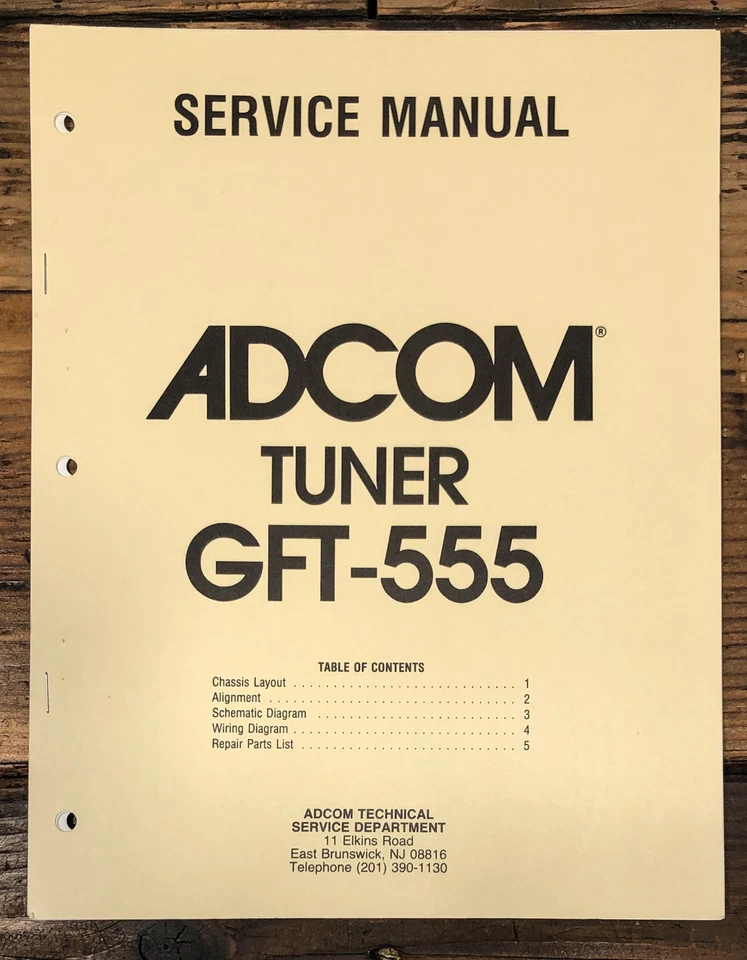 Adcom GFT-555 Tuner Service Manual *Original* - Image 1 of 1