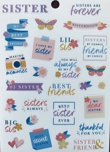 Love My Dear Sister Forever Best Friend Big Sis Phrase Scrapbook Craft Stickers - Picture 1 of 1
