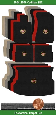 Juego de alfombrillas Velourtex personalizadas para Cadillac SRX '04-09 con logotipo (5 piezas) #3LZ Foto 1 de 4