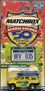 2002 Matchbox: JEEP GRAND CHEROKEE (yellow) Across America 50th Birthday series - Picture 1 of 4