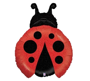 XL 27" Rojo Ladybug Holográfico Mylar Lámina Globo Fiesta de Cumpleaños - Imagen 1 de 1