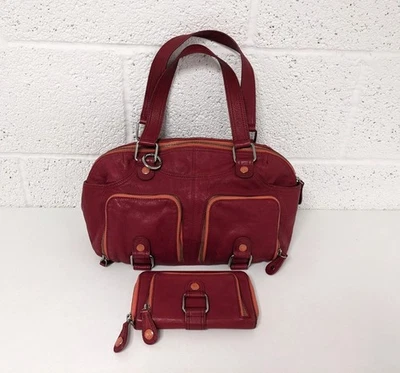 Ted Baker Leather Shoulder Bag & Purse Red Matching Small - Image 1 of 4