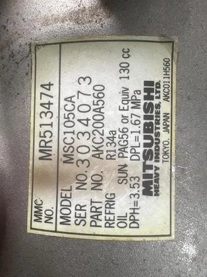 2004-2011 Mitsubishi Endeavor  AC Compressor For  3.8L  Galant V6 3.8L 2004-2009 - Image 1 of 4