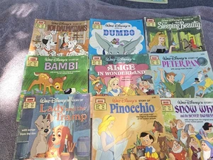 Vintage Lot Of 9 Walt Disney Books 80’s Read Along Based on Animated Movies - Picture 1 of 8