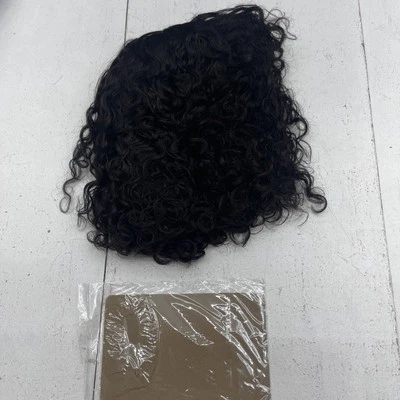 Peluca Bob Rebecca Beauty Negra Corta Rizada 10" Con Flequillo 100% Cabello Humano Nueva Foto 1 de 4