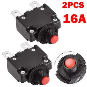 2X 16A 125/250V Push Button Reset Overload Protector Thermal Circuit Breaker HOT - Picture 1 of 8