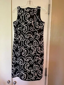 Vestido para mujer Ann Taylor sin mangas 8P forrado negro blanco remolino verano - Imagen 1 de 7