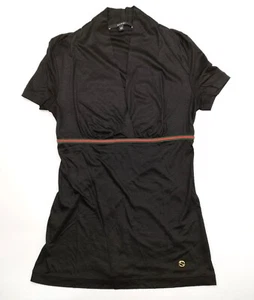 Gucci Women's Top Black Web Stripe Interlocking G Logo Button XS Made in Italy - Picture 1 of 16