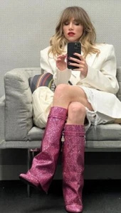 GIVENCHY Shark Lock Boots in Satin with Strass Neon Pink -BNWT- RRP$ 9,895AUD - Picture 1 of 18