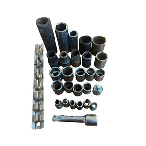 Lot of 28 Sockets & Accessories Giller Craftsman Taskforce Husky Allied - Picture 1 of 2