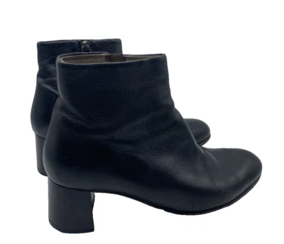 M Gemi Botines de Cuero Negro con Cremallera para Mujer 9.5 EU 40.5 Italia Zapatos de Lujo Foto 1 de 4