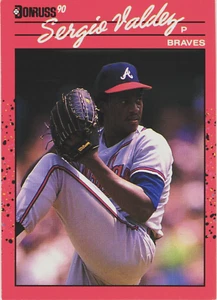1990 - Donruss -- SERGIO VALDEZ -- Card # 405 - Atlanta Braves -- Baseball Card - Picture 1 of 2