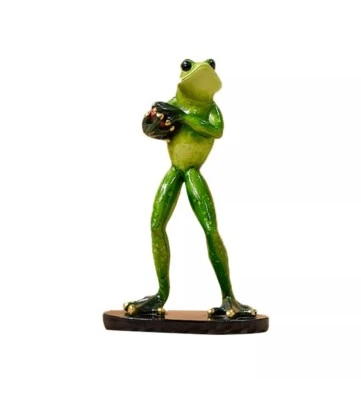 Figura de escultura de rana de resina con estante de fútbol americano decoración de escritorio regalo deportivo Foto 1 de 2