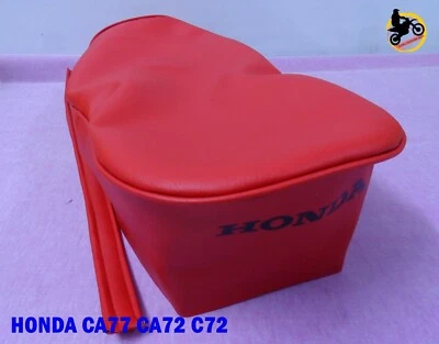 Fit Honda CB72 CB77 C72 1967-1969 RED SEAT COVER + BLACK LOGO   **nan3418** - Image 1 of 4