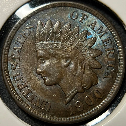 1900 1C Indian Head Cent _ CH UNC MSBN++ _ Original Coin, Toned_ [JX-403] Cover
