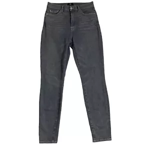 7 For All Mankind Jeans The High Waist Skinny Grey Dark Wash Stretch Size 28 - Picture 1 of 10