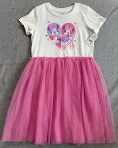 Disney MINNIE MOUSE Girls XL 14/16 Dress Pink Mesh Tutu Tulle Love Heart NWT - Picture 1 of 7