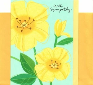 Tarjeta de sello distintivo Sympathy & Comfort de flores amarillas de jardín florecen en tu corazón - Imagen 1 de 3