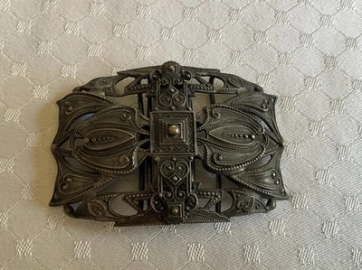 Jugendstil Art Nouveau Gürtelschnalle /Metall / Bauern Silber Ca um 1900 ? - Bild 1 von 4