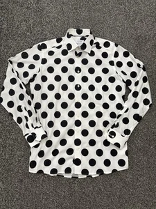 Eton Herren Polka Dot Spot Langarm Hemd weiß schwarz 16,5 42 Contemporary Fit - Bild 1 von 8