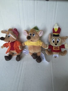 Disney Store Cinderella Mice Plush Set Jaq & Gus 9"/10" & Perla Stuffed Toy - Picture 1 of 10