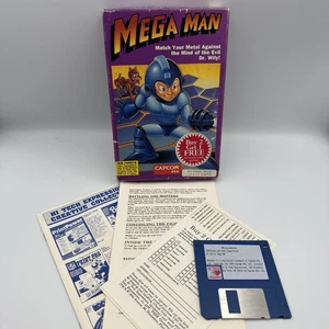 Vintage 1990 Mega Man IBM Tandy PC Capcom Hi-Tech Expressions Box 3.5” - Picture 1 of 8