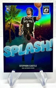 2024-25 Panini Optic Stephon Castle Rookie Splash Purple Holo Prizm #14 Spurs - Imagen 1 de 2