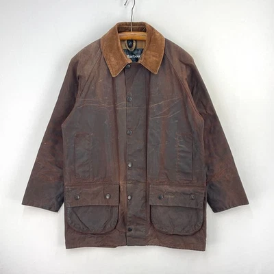 Chaqueta de Cera Barbour Vintage Beaufort Para Hombre Pequeña Marrón Encerada Country Abrigo Clásico Foto 1 de 4
