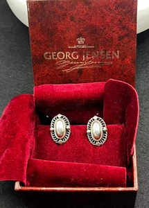 VTG GEORG JENSEN Sterling Sliver Clip On Earrings 2004 Heritage Collection w/box - Bild 1 von 14