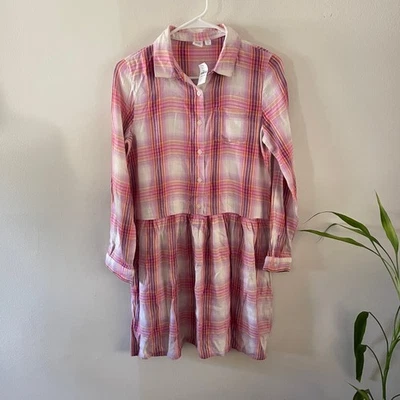 Camisa tejida Gap para niñas XXL rosa a cuadros informal básica ropa escolar  Foto 1 de 4