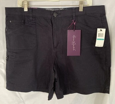 Pantalones Cortos Gloria Vanderbilt Azul Marino Sarga de Algodón Talla 16 Nuevos con Etiquetas Foto 1 de 4