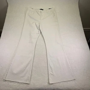 KUT from the Kloth Stella High Rise Flare Fab AB Raw Hem White Denim Jeans 14 - Picture 1 of 12